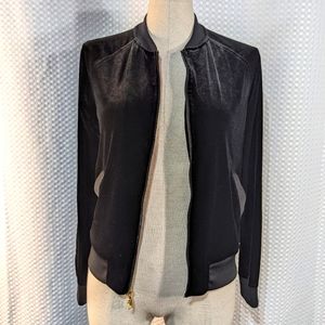 Juicy couture velour zip up jacket black top S